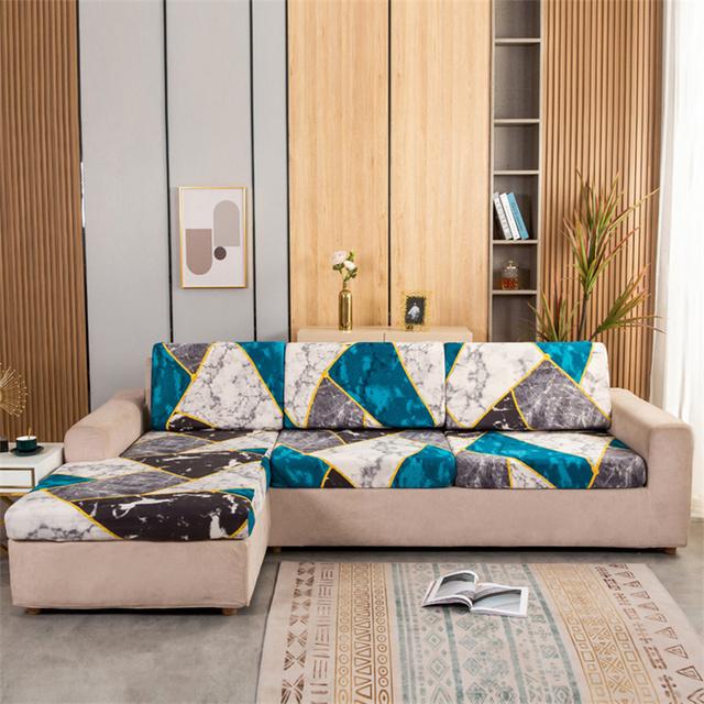 1 Stück elastischer Sofa-Sitzkissenbezug, Stuhlbezug, dehnbar, waschbar, abnehmbarer Schonbezug, 1/2/3/4 Sitz, Spandex-bedruckter Sofaschutz