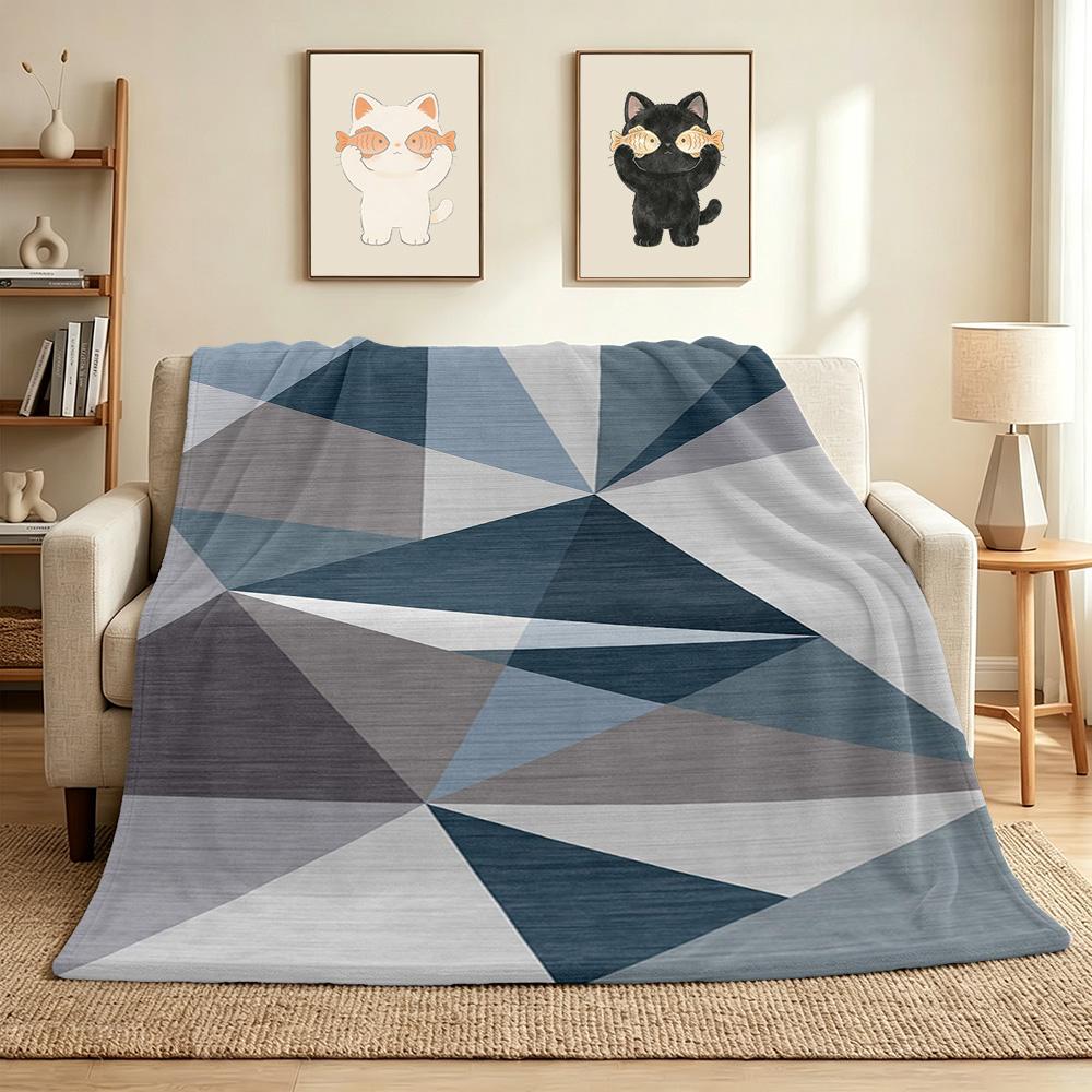Geometric Flannel Blanket Throw Blanket Soft Warm Sofa Bed Camping Car home Decor Unique Christmas Gift C9301745