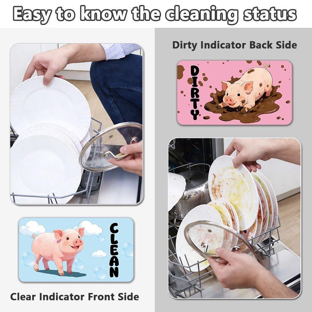 Non-Scratch Dishwasher Magnet Sign Clean Dirty Indicator Dishwasher Sticker  Kitchen Use