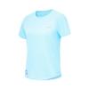 Li Ning Running Collection T Shirts Women's Light Wax Blue Crew Neck Moderate ATST520-4