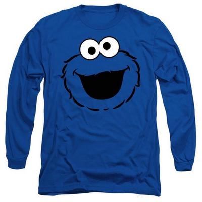 Men's Cookie Monster Face Long-Sleeved T-Shirt