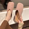 Fashion Women Mules Shoes Flats Slippers New Popular Casual Square Toe Sandals Summer Fashion Slingback Woman Flip Flops Zapatos Mujer