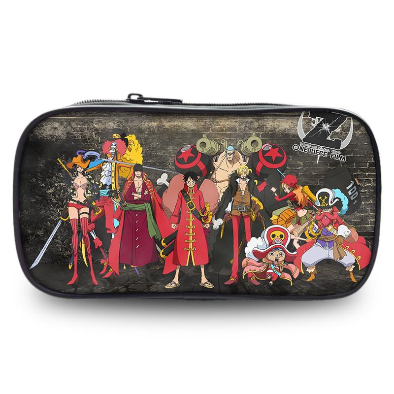Durable One Piece Wano Themed Zoro Luffy Student Pen Bag With Prints