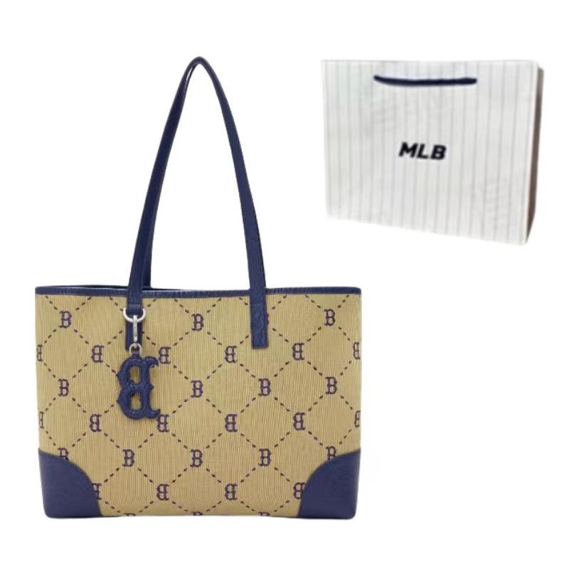 New MLB Polyester Blended Cotton Tote Bag Handbag Shoulder Bag Backpack Regular Unisex Khaki 3AORL014N-43BGL