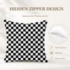 Black White Checkerboard Cushion Cover Halloween Decoration Trick Or Treat Cushion Cover Ghost Pumpkin Head Bat Decoration
