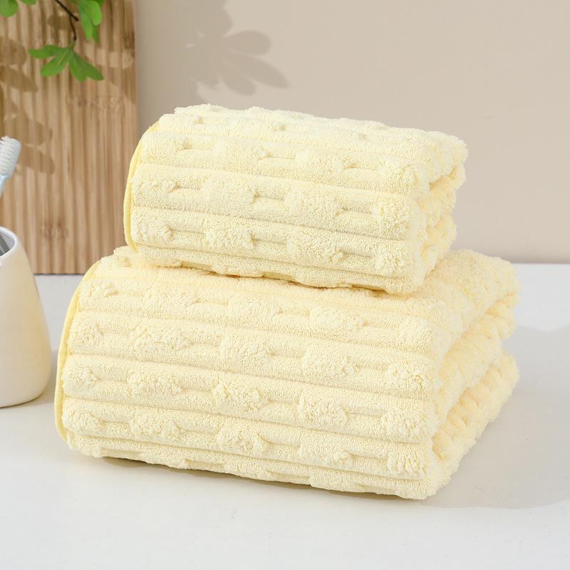 Thickened Quick-Dry Coral Fleece Bath Towel - Absorbent, Non-Shedding, Ideal for Household & Hair Drying