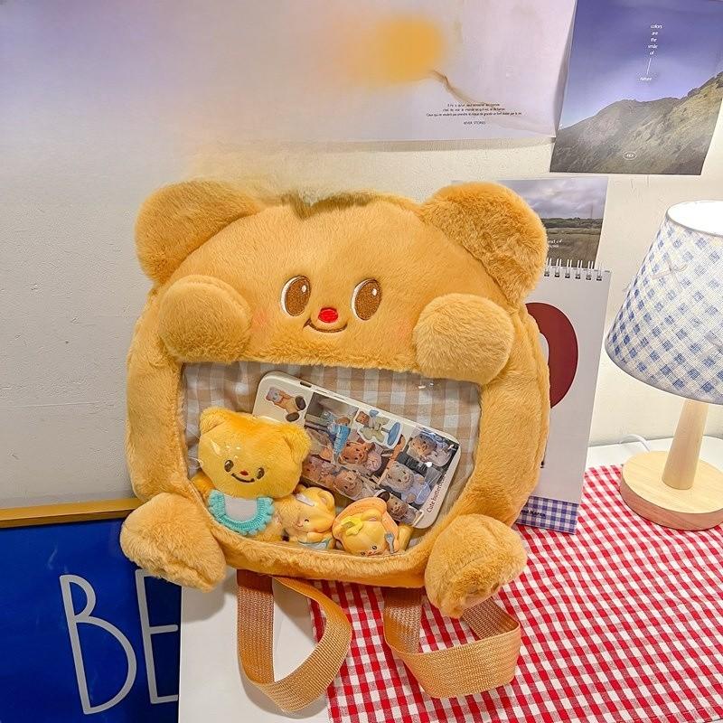 Butter Bear Itabag Shoulder Bag Plush Backpack With Adjustable Straps Shoulder