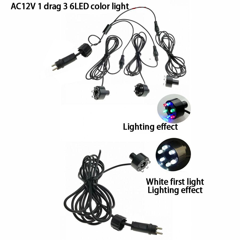 Underwater 6-LED Light Ring For Fountain Fish Pond Water Garden AC Adapter Vertical Adjustment Warm White White Multicolor
