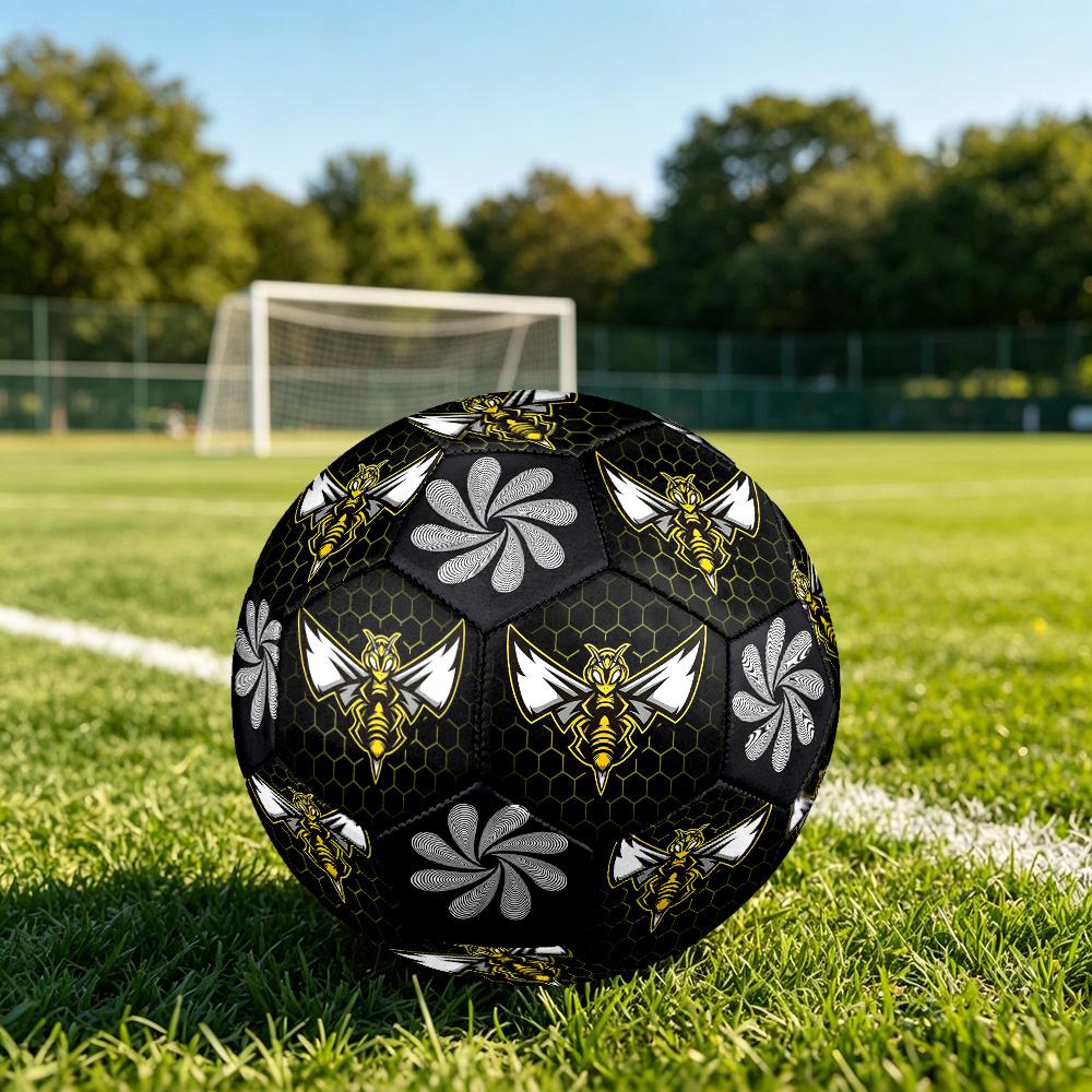 1PC Bee Power Symbol Optical Illusion Flower Soccer Ball Size 5 Football Machine Sewn Indoor/Outdoor Universal Football Surprise Collection n69