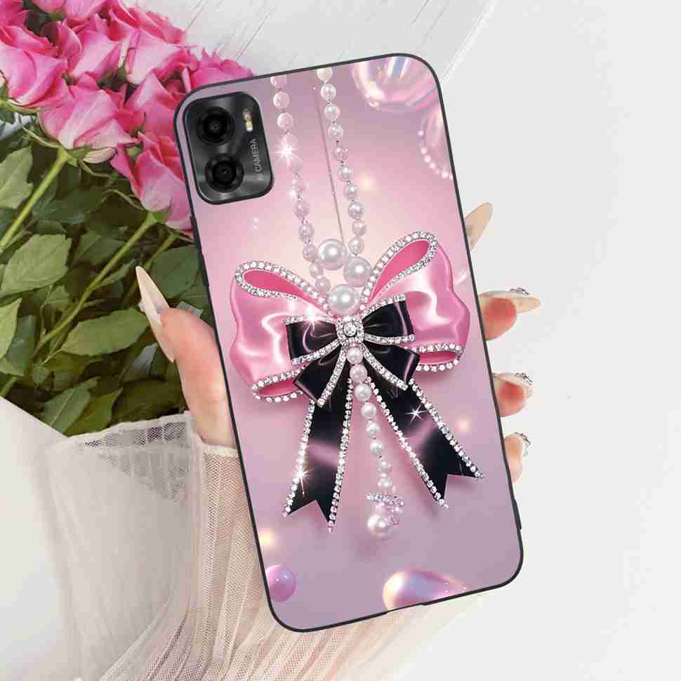 For Motorola Moto E22s 4G 6.5" Case Colorful Flower Cartoon Dragon Silicone TPU Black Cover For MOTO E22s E 22S 4G Phone Shell
