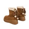 Thick-soled heightening snow boots winter new plush warm fluffy short boots small snow cotton shoes