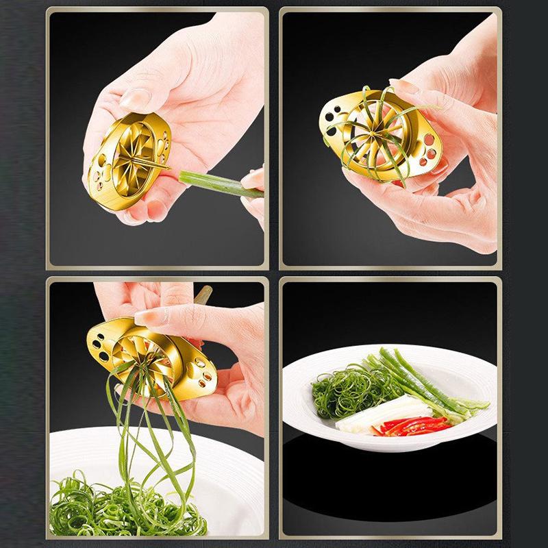 1Pcs Onion Beans Easy Slicer Stainless Steel Plum Blossom Onion Cutter Ultra-Fine Onion Shredder Slicer Kitchen Tool Accessories