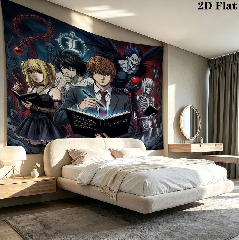 Tapeçaria de Parede Death Note Pendente Estético de Parede Manta de Tecido Impressa Tapeçarias Decorativas Para Quarto Sala de Estar Decoração de Casa