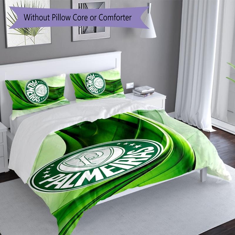 3pcs SE Palmeiras Logo Pattern Bedding Set Duvet Cover Set Includes Duvet Cover &pillowcases, Perfect All Season Bedroom Decoration & Gift