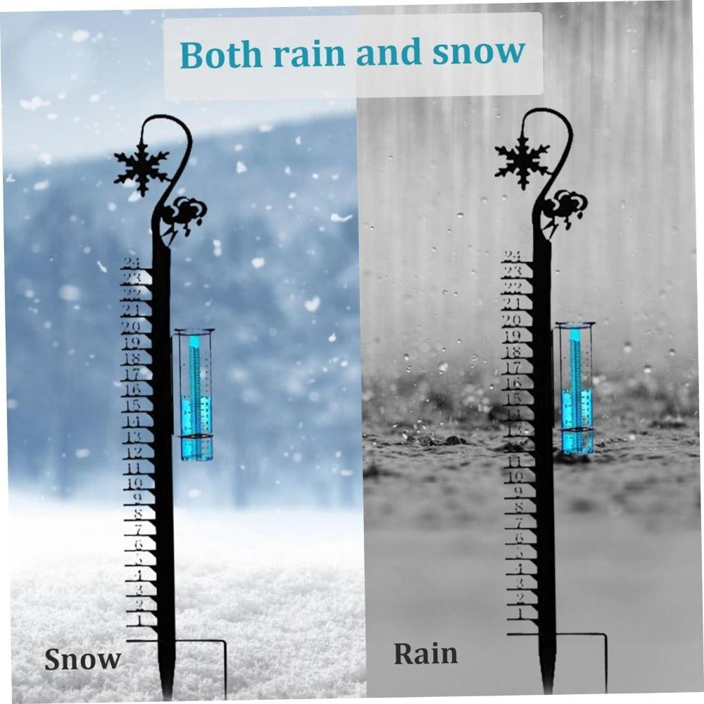 

Snowflake Rain Gauge Tube Dual-Purpose Snow Measuring Device Portable Snow Scale Garden Decoration