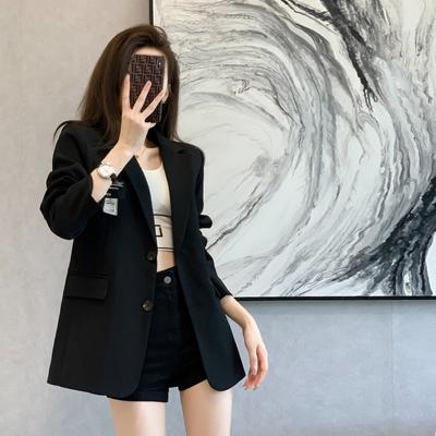 New Autumn Korean Loose Womens Blazers Long Sleeve Office Lady Plus Size 3xl Black Clothes