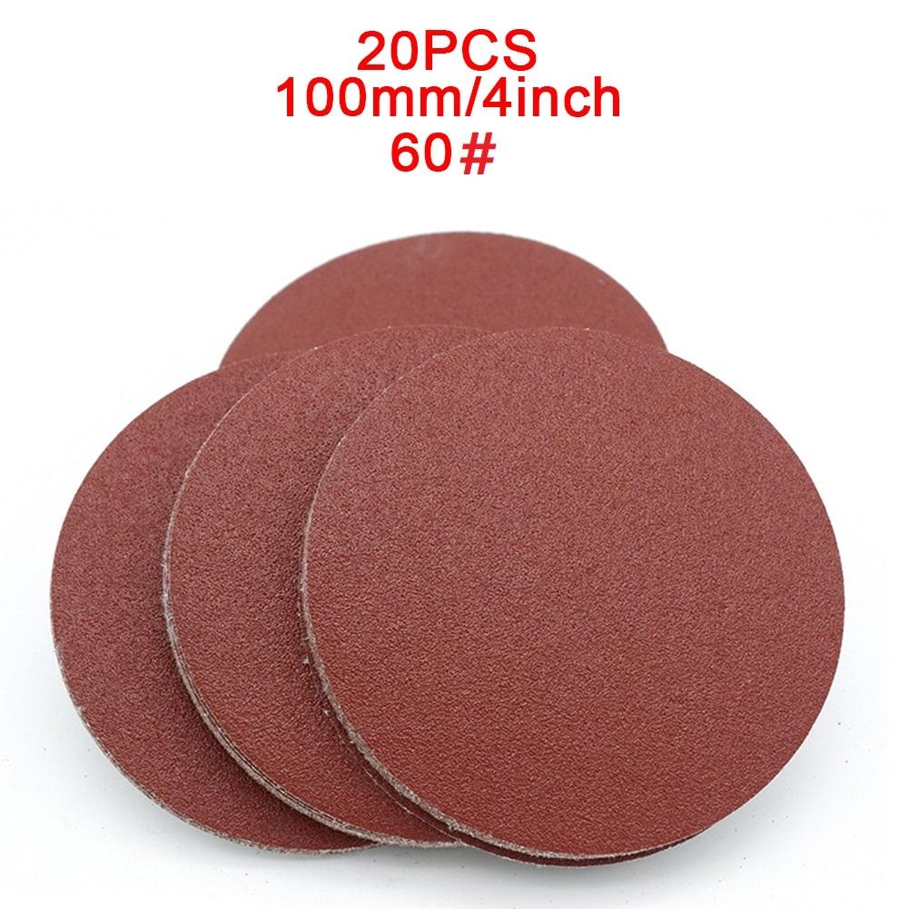 Long lasting 4inch/100mm Sandpaper Discs for Synthetic Materials (20pcs)