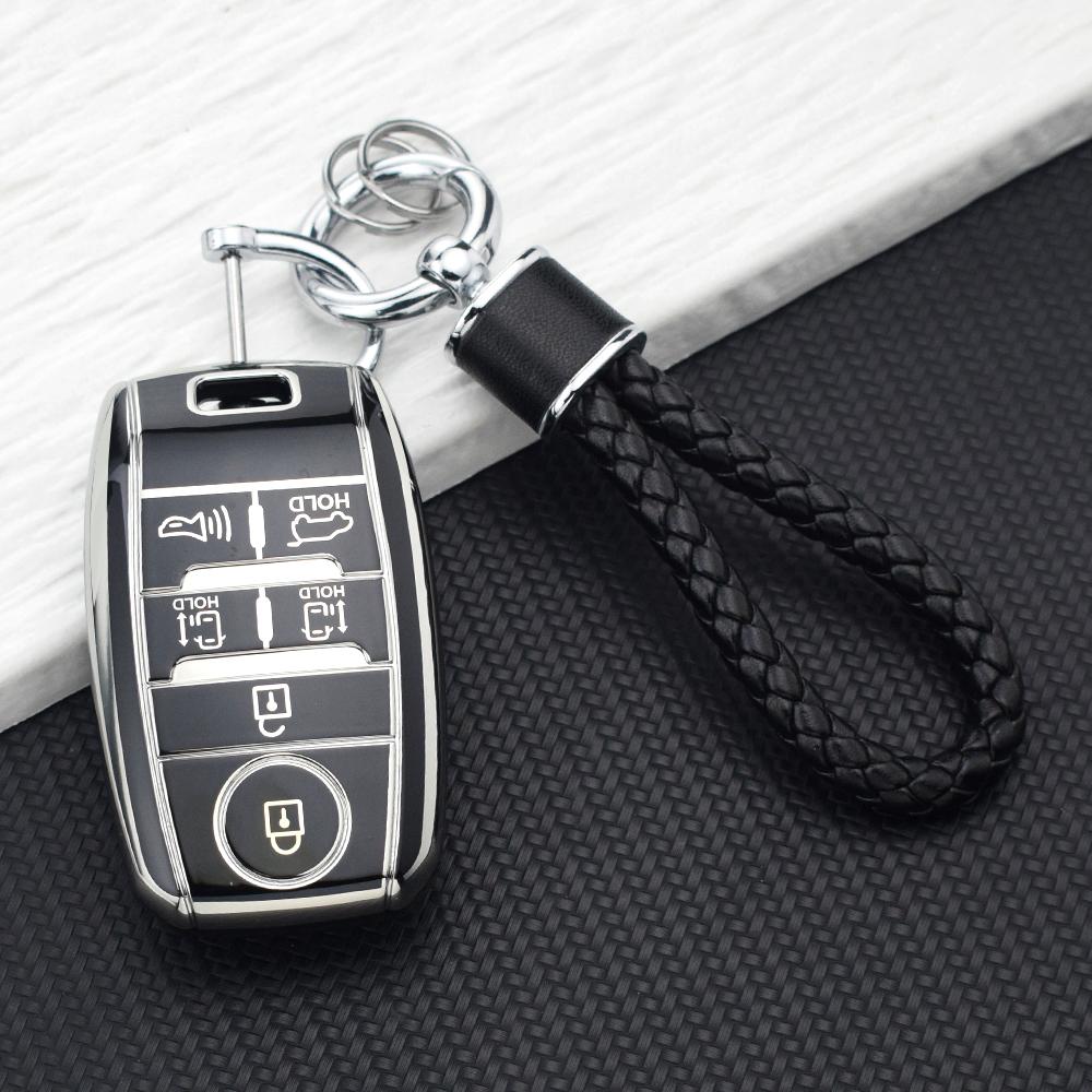 For Kia Sorento L580 Grand Carnival New Sedona Double Carnival Key Chain Parts 6 Buttons TPU Car Remote Key Case Cover Fob Shell