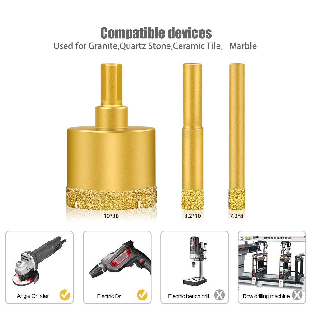 Multifunctional Dry Tile Drill Bit for Marble, Granite, Glass, and Vitrified Tile