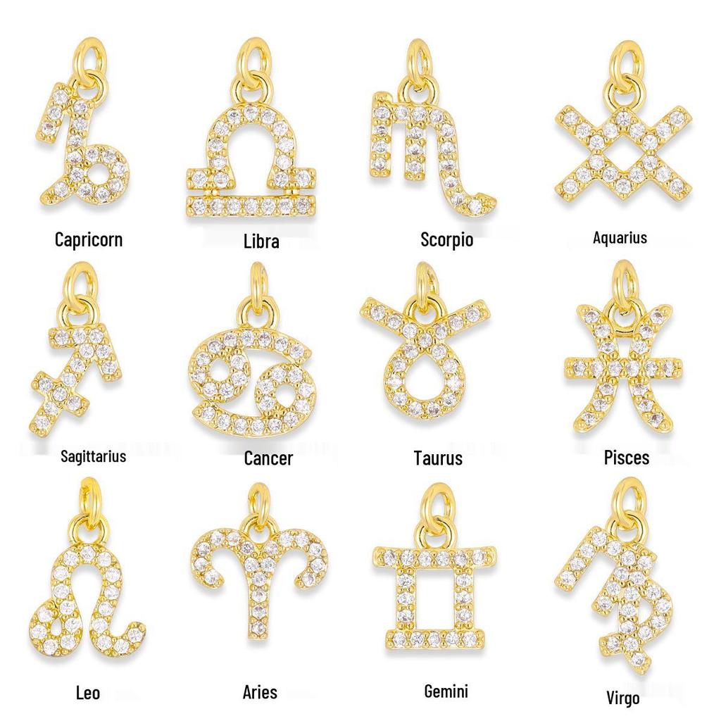 Zodiac Diamond Inlaid Necklace: 18K Gold-Plated Luxury Clavicle Chain