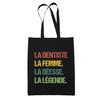 Tote Bag - PLANETEE - The Dentist Goddess Legend Vintage - Cotton - Printed In France - Black