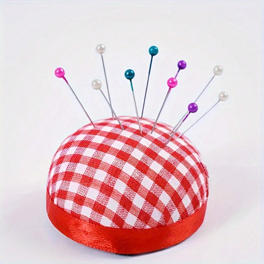 1 pièce Cousssin à épingles Adorable avec un design à carreaux, Un repose-poignet pour la couture, Coussins à épingles Portables pour votre poignet, Un support pour épingles de matelassage