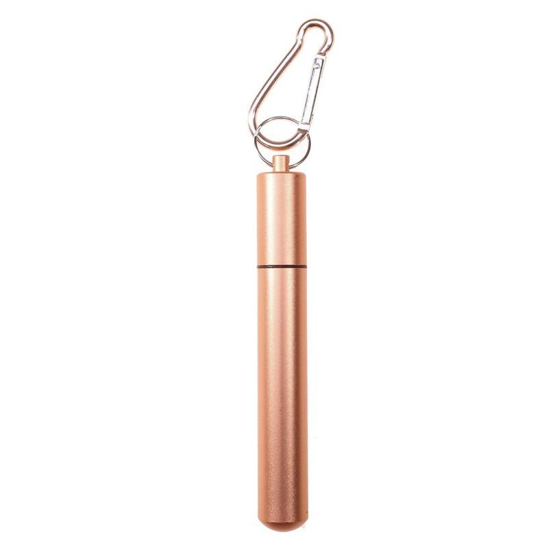 Reusable Telescopic Straw Stainless Steel Metal Straw With Cleaning Brush Portable Drinking Straw Set For Travel With Case