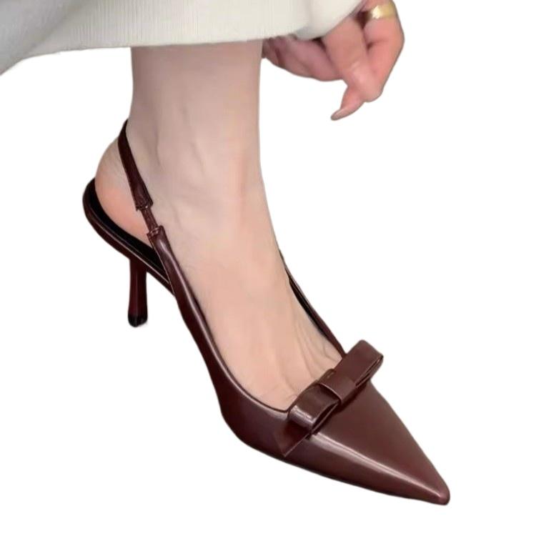 Divat Új Női Bőr Lábbelik Csatos Pumpák Piros Hegyes Orrú Slingback Magassarkú Őszi Divat Szexi Parti Punk Gótikus Magassarkúk