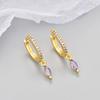 Sterling Silver Water Drop Dangle Hoop Earrings Women Minimalist Jewelry