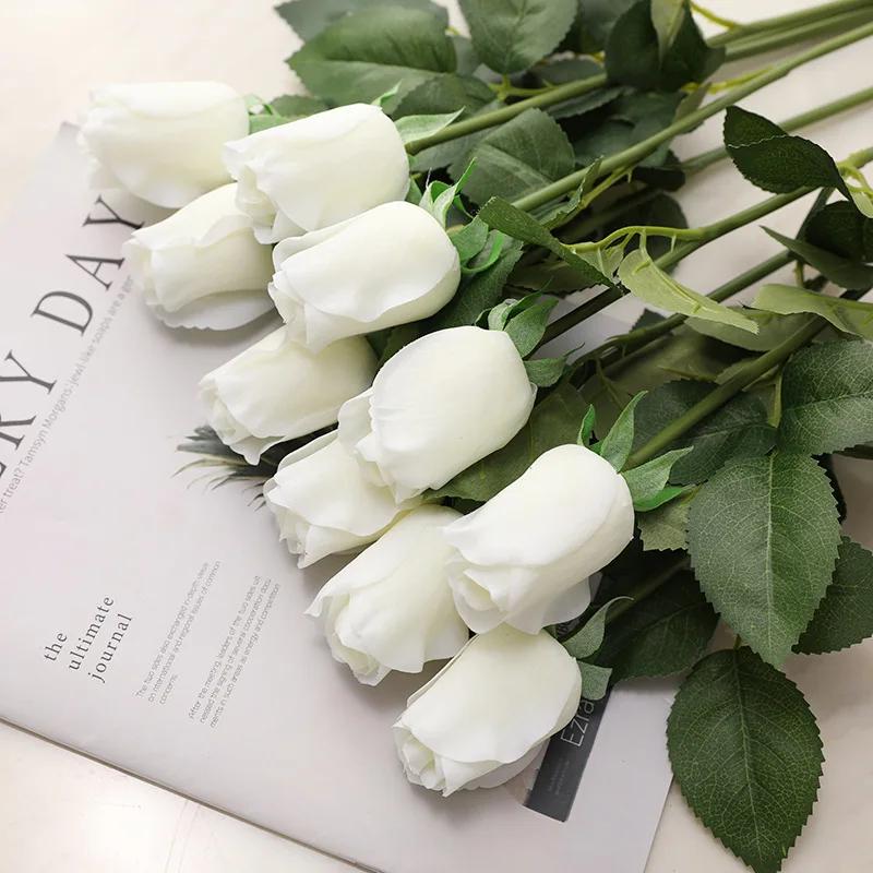 

3Pcs Real Touch Rose Flowers Bundle Silk Penoy Rose Artificial Flower Bouquet Wedding Table Decor Home Decoration