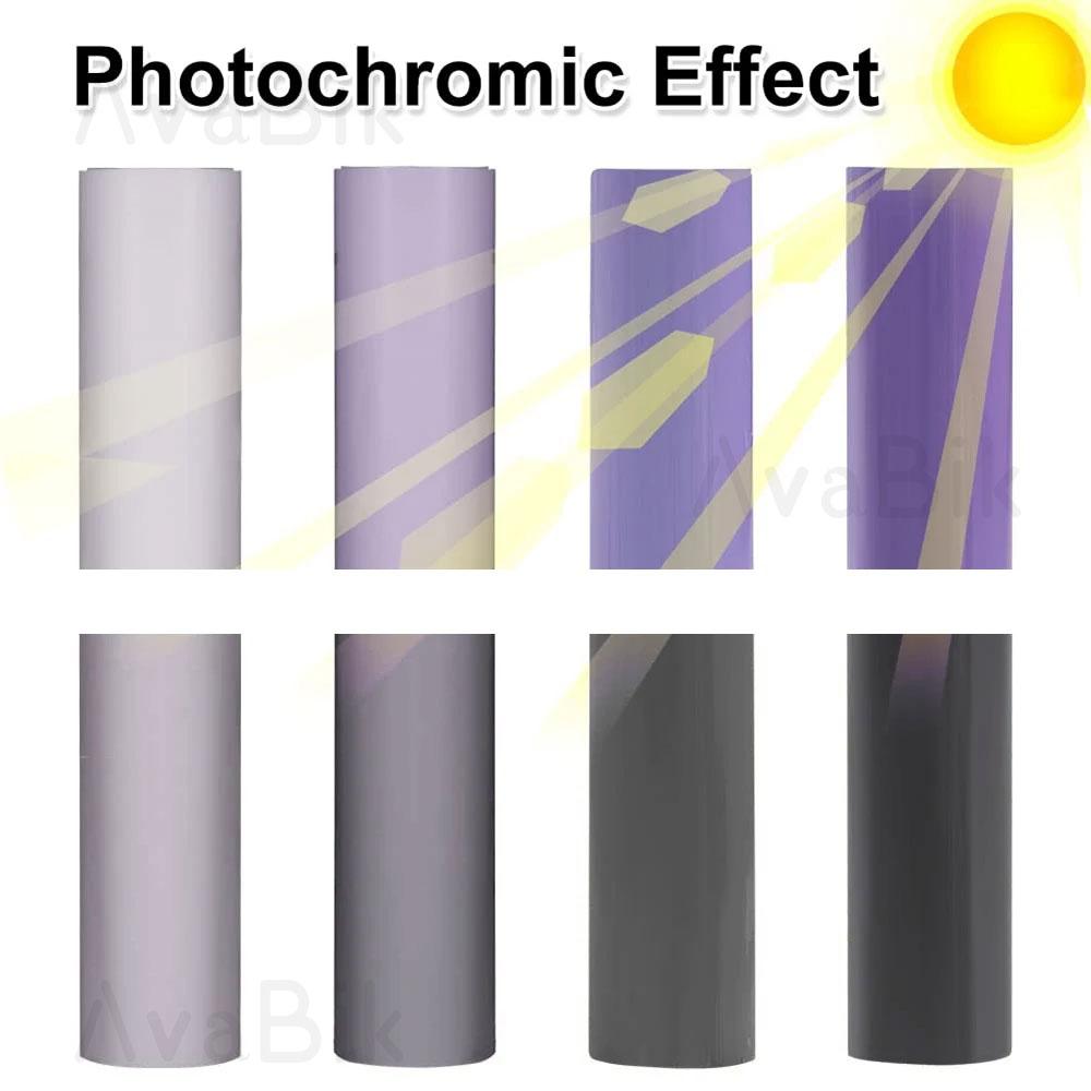 TPU PPF Smart Photochromic Headlight Protection Film Anti-scratch Self-healing White to Purple to Black Color Changing Sticker