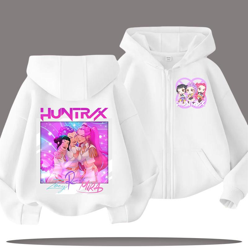 K-pop Lovci démonů Mikina s kapucí pro dítě Anime Huntrix Rumi Zoey Kreslená móda Bunda na zip Chlapec Dívka Roztomilý top Dětské oblečení Dárek