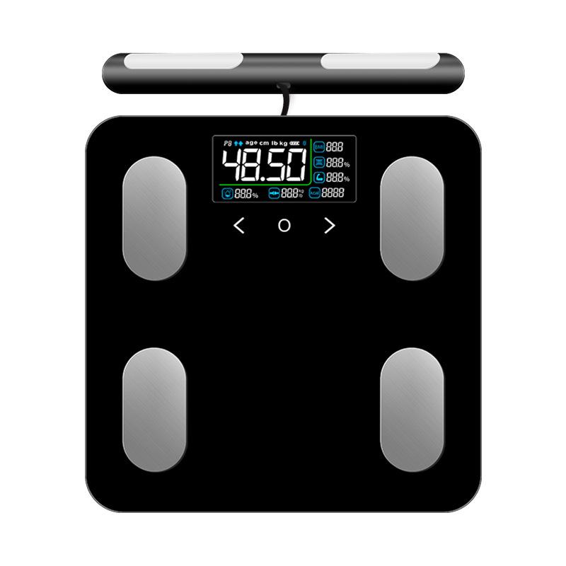 8-Electrode Body Fat Scale with VA Color Screen, High Precision, Rechargeable, Ideal for Weight Loss and Health Monitoring