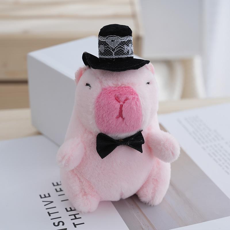 

Soft Capybara Lovers Plush Doll Keychain Pendant For Backpack And Car Decor Male Pink