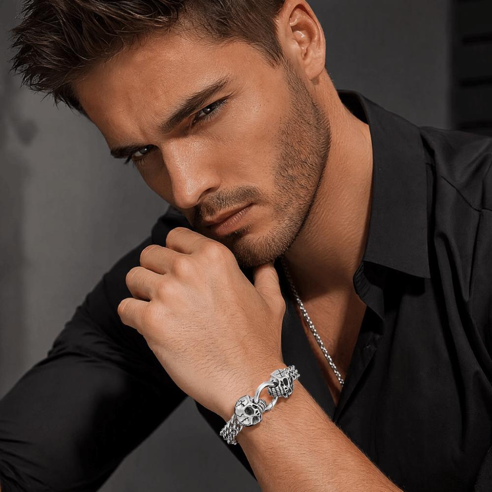 Gothic Style Steampunk Hand Chain Vintage Retro Men Shiny Finish Bracelet Friends