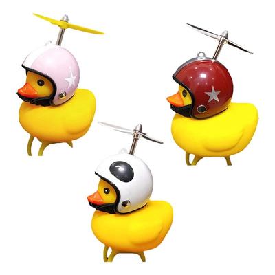Cartoon Gelbe Ente Ornament Helm Bambus Stange Fliegende Ente Hause Schreibtisch Dekor Fahrrad Motorcycl Sozialen Ente Propeller Ente Puppe
