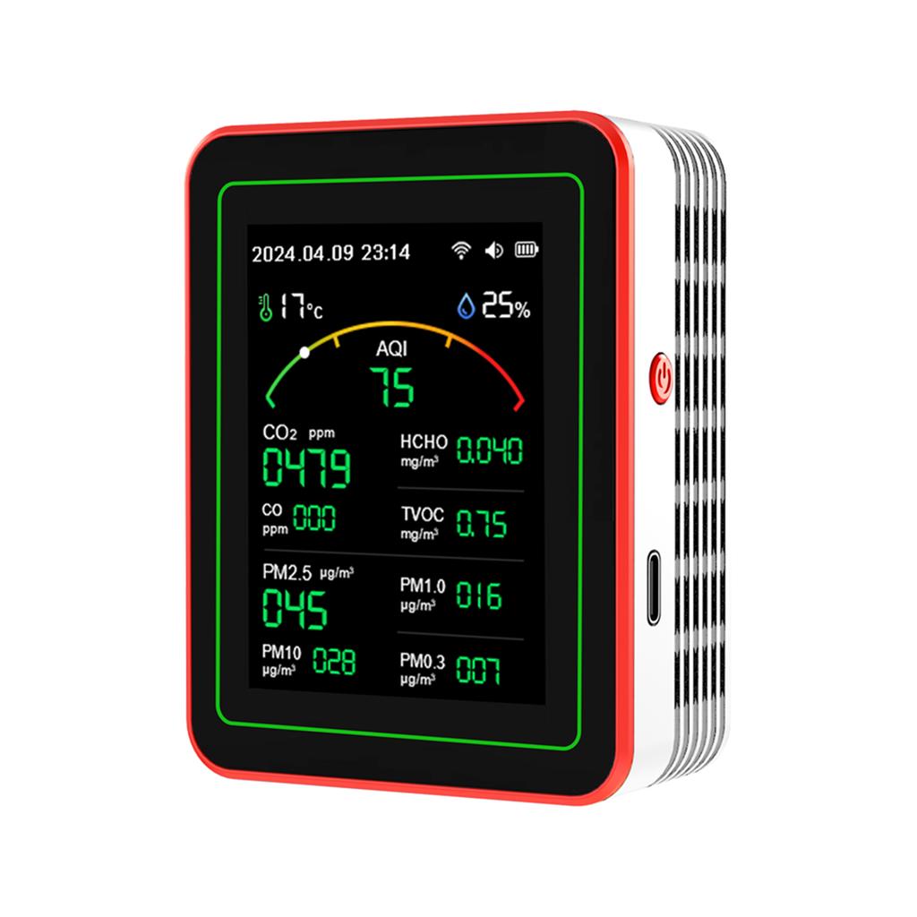 15-in-1 Air Quality Monitor Tuya WiFi CO/CO2/HCHO/TVOC/AQI/PM0.3/PM1.0/PM2.5/PM10/Temperature/Humidity/AQI Air Quality Tester