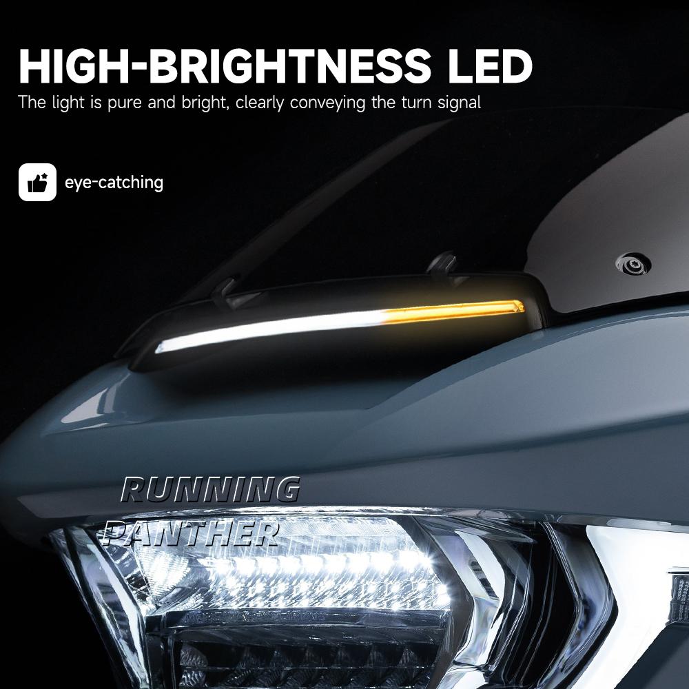 For Harley Touring CVO Electra Street Glide Ultra 2023 - Motorcycle LED Decorative Lights with Function Daytime Running Lights