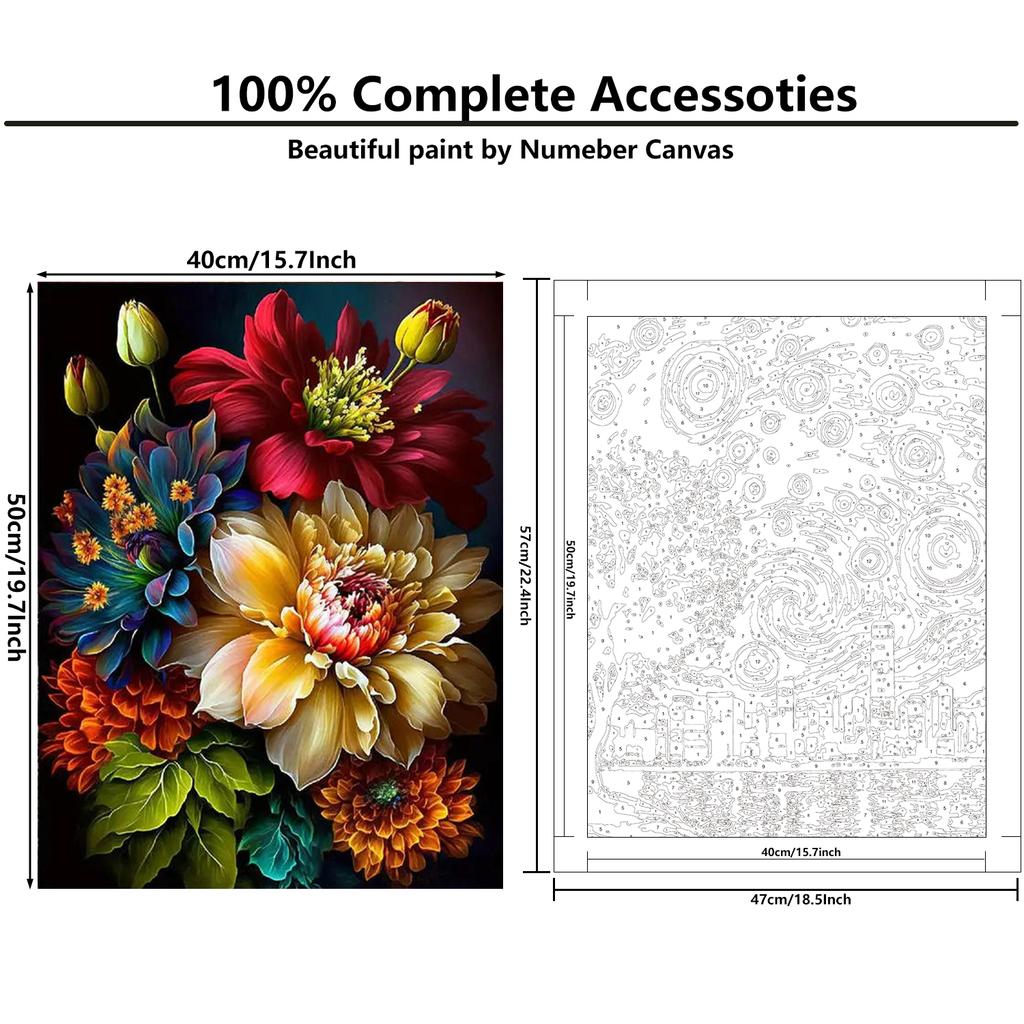 Flowers Number Painting Diy Painting Kit For Adults Paint By Numbers Canvas Acrylic Painting Custom Paint By Number Gift paint