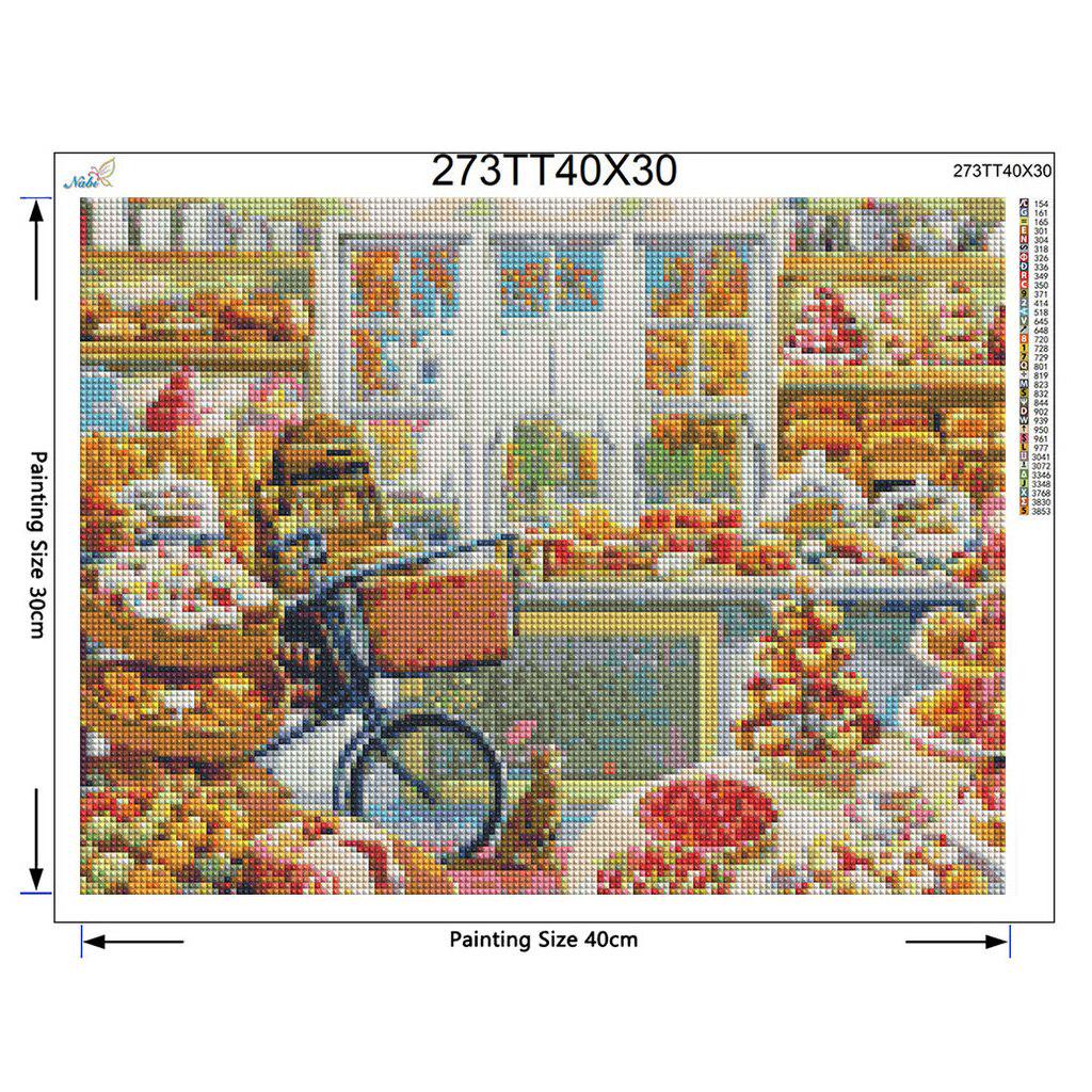 Full Round Drill 5D DIY Diamond Painting "The Bakery" 3D Embroidery Cross Stitch