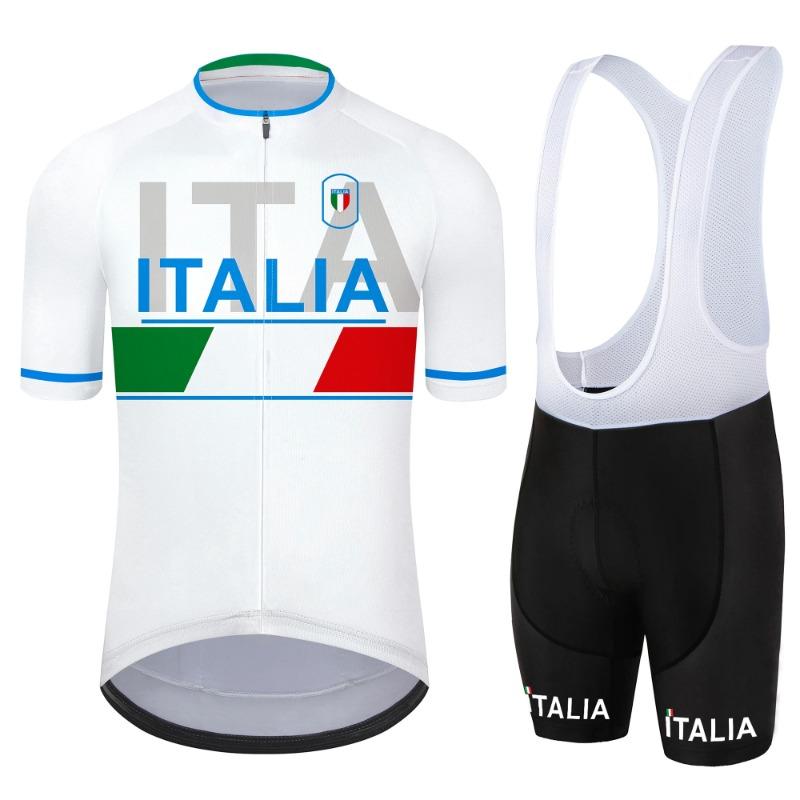 Herren Sommer Professionelles Radsportteam Kurzarm Set, Radsport Kurzarmtrikot und Trägerhose Atmungsaktiv und Schnelltrocknend