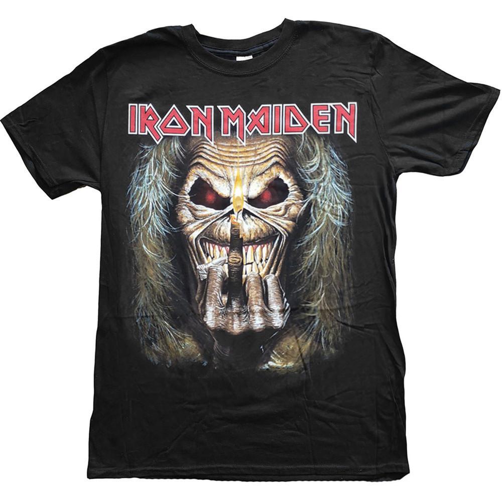 

Футболка Iron Maiden Официальная Эдди Свеча Палец Черная Новая M