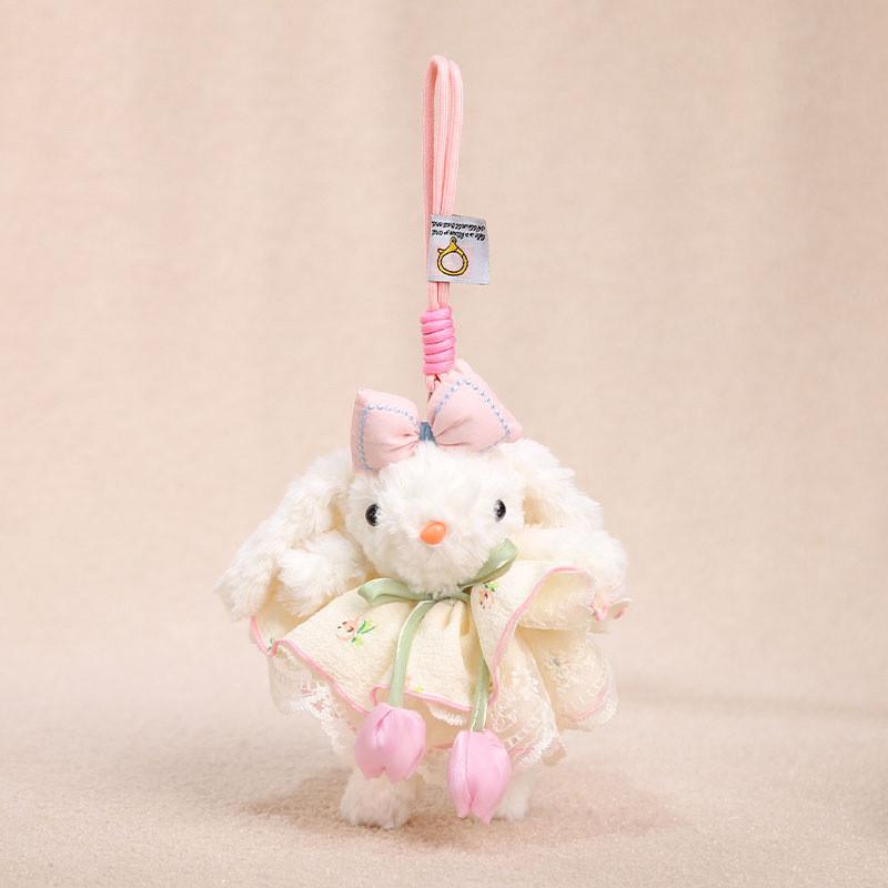 Plush Bunny Keychain With Tulip Dress For Kids And Adults