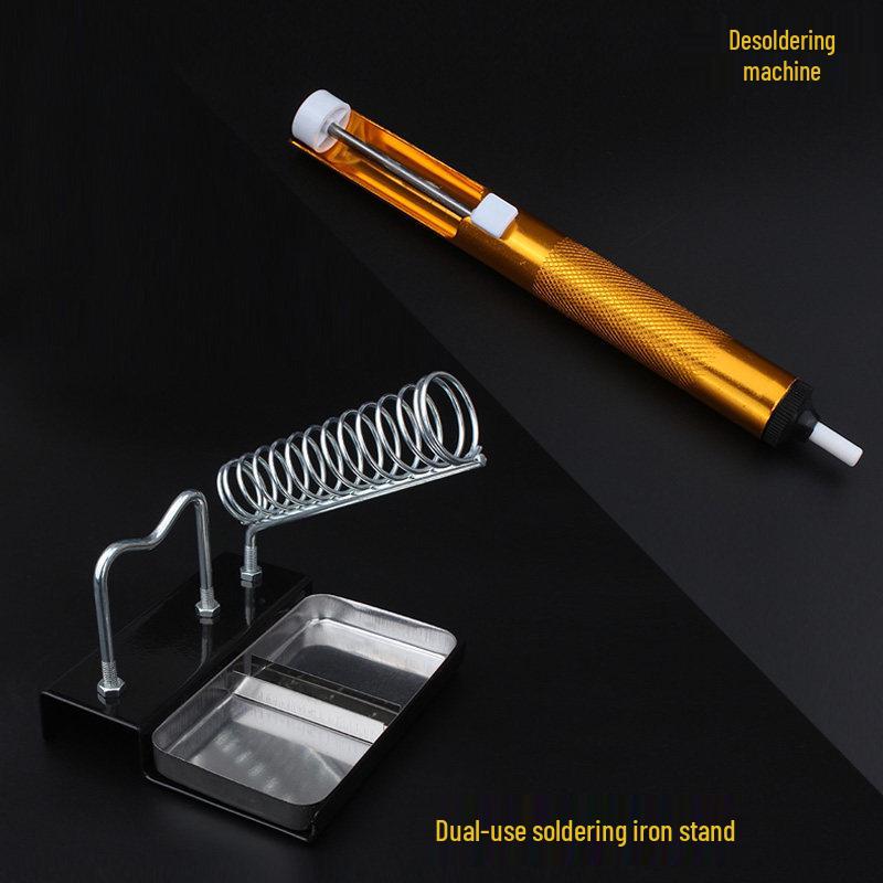 Soldering Tool Set: Stand, Rosin, High-Temp Sponge, Paste & Wire