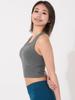 Loopa Natural Tank Yoga Charcoal Size M Women's Y-Back Top, Bra/Bralette, Long/Cropped Length, Gray,