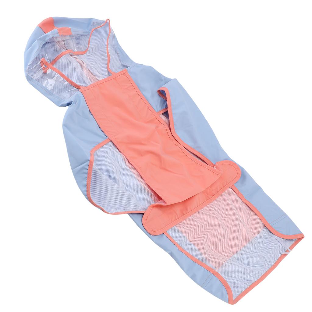 Large Dog Raincoat Windproof Waterproofing Pet Hooded Rain Jacket with Reflective Strap Convenient Leash Hole