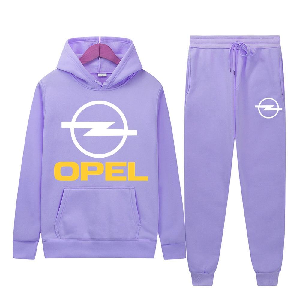 Men's Women 2Pcs Sets Fleece Sweatshirt Hoodies Pants OPEL Car Male Sportswear Tracksuits Unisex Ensemble Homme