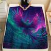 Aurora Phoenix  Print Flannel Blanket, High Quality Comfortable for All Seasons, Home Decor, Warmth and Comfort
