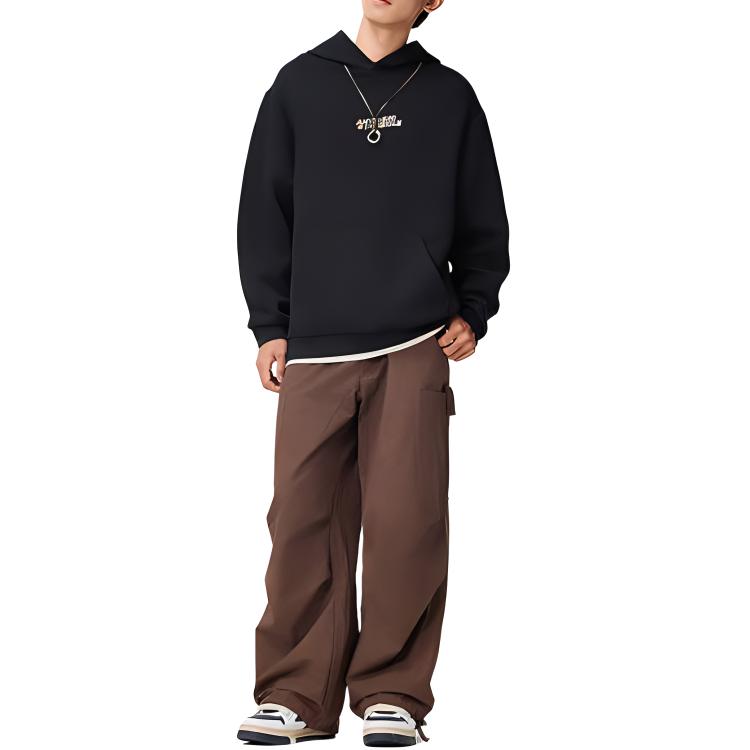 Li Ning Sports Lifestyle Serie Buchstabenmuster Hoodie Herren Hoodies Schwarz AWDU023-3