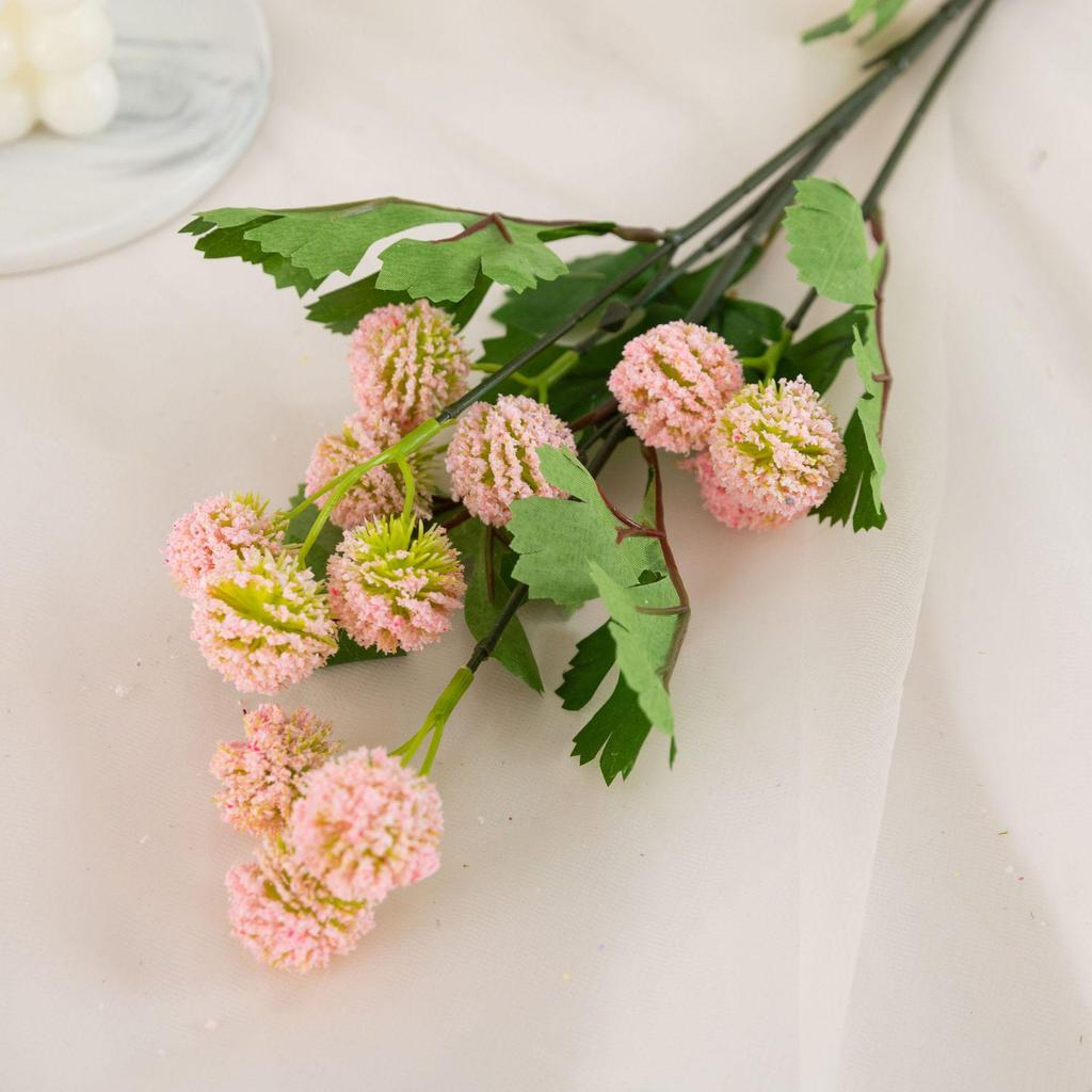 Baihuabang 12 Dandelion and Chrysanthemum Artificial Table Tennis Flower Ornaments with Golden Ball Decor.